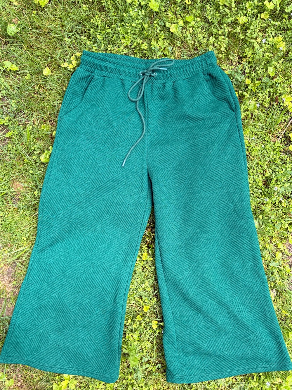 Women’s Wide-Leg Knit Drawstring Pants - Teal